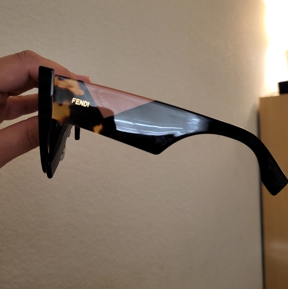 Fendi Black Sunglasses with Color Block Arms - Picture 2 of 12